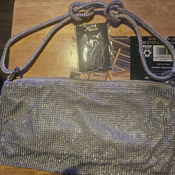 Silver Rhinestone Shoulder Bag - Picture 2 of 5